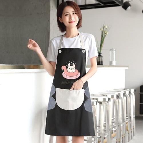 Apron custom womens new home kitchen waterproof and oil proof lovely sleeveless breathable apron coverlet adult work clothes