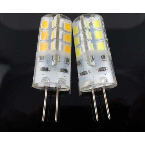 G4 24 SMD 2835 3W Warm Pure White 300LM 360 Corn Silicone LED Bulb DC12V 5Pcs/lot