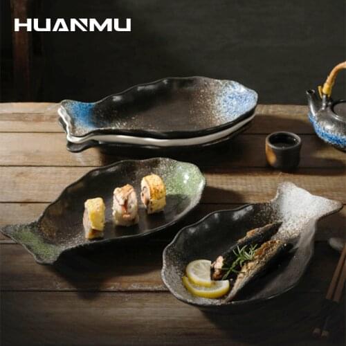 Ceramic Tableware Fish Shaped Dinner Plate Household Decorations Sushi Dish Home Restaurant Large Fish Plate