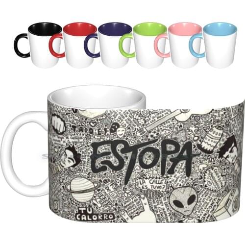 E S T O P A Ceramic Mugs Coffee Cups Milk Tea Mug Estopa Pop Music Spain Vino Tinto David Y Jose Guitarra Discografia Estopa Fn