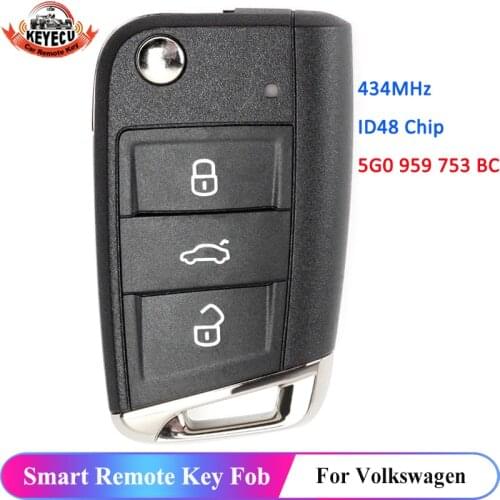 KEYECU Aftermarket Remote Key Fob for Volkswagen MQB Golf VII MK7,Skoda Octavia A7 2017