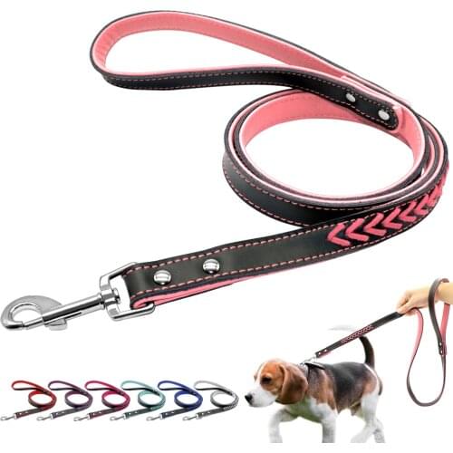 120cm Long Braided Leather Dog Leash Pet Dog Leash Lead Puppy Walking Training Traction Rope Belt For Small Medium Dogs