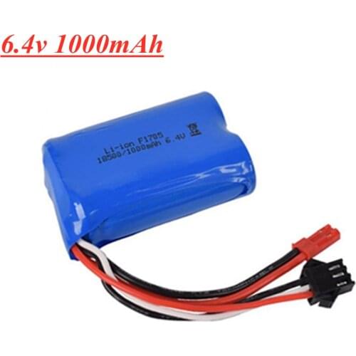 6.4v 1000mah 15C 18500 Li-ion Battery For wltoys A303 A313 A323 A333 1/12 high speed RC truck Car parts
