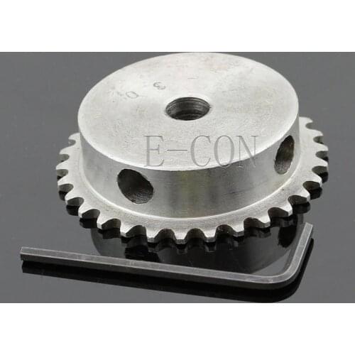 1pcs 10mm Bore 30 Teeth 30T Metal Pilot Motor Gear Roller Chain Drive Sprocket