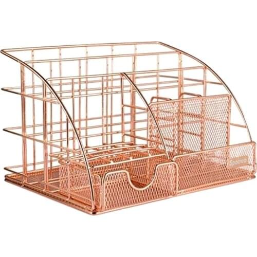 Multi Purpose Desktop Storage Box with Pen Holder Paper Storage Box and Desk Drawer Storage Box for Office Bedroom