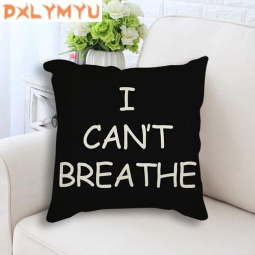 Linen Cotton Cushion Covers George Floyd I Can't Breathe Artwork Printed Pillowcase Throw Pillow Case