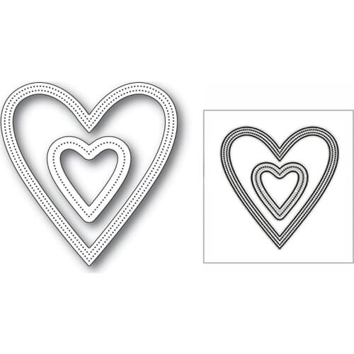 New Nesting Spotted Hearts Frame 2020 Metal Cutting Dies for DIY Scrapbooking and Card Making Decor Embossing Craft No Stamps