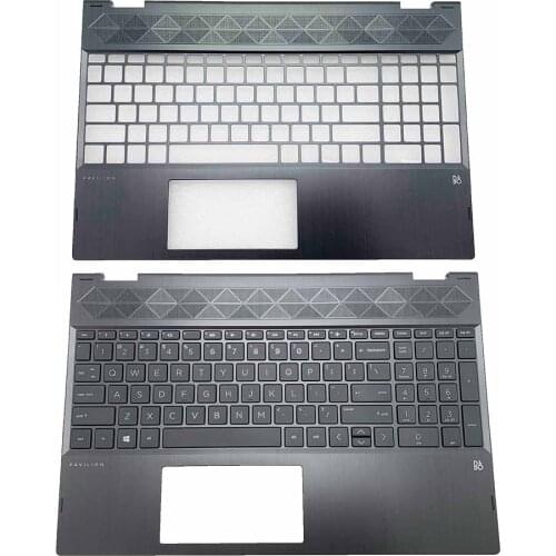 Original New Laptop Palmrest Upper Top Case Cover With Keyboard For HP Pavilion X360 15-CR TPN-W132 Silvery Edge L20848-001