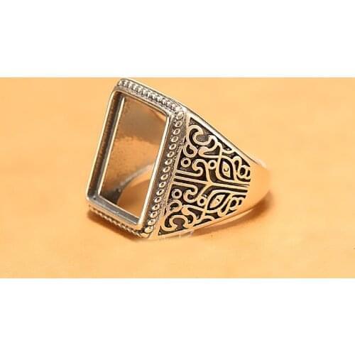 13*17mm 925 STERLING SILVER Semi Mount Bases Blanks base blank Pad VINTAGE rings ring Setting set jewelry gift diy A2559