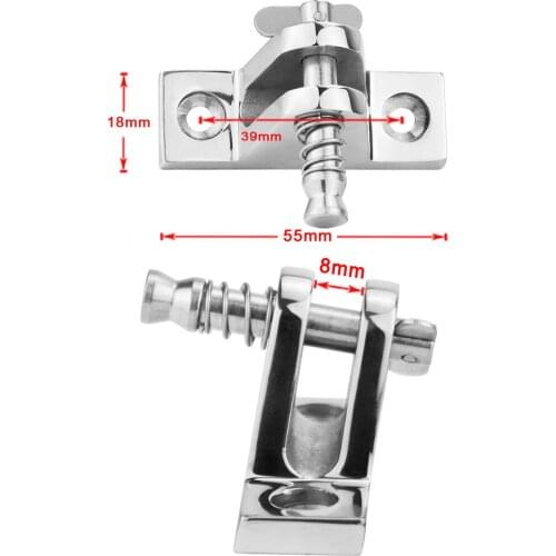 Deck Hinge Flat Mount Quick Release Pin Bimini Top Boat 316 Stainless