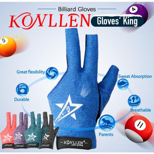 KONLLEN Pool Glove Fingerless Gloves Left Hand Gloves Snooker Gloves Pool Cue Gloves Carom Gloves Durable Billiards Accessories