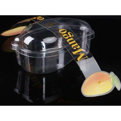 50pcs Thicken PET transparent packaging box mango shape creative disposable dessert candy cake bread takeaway box with lid