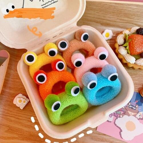 Kawaii Cartoon Cute Plush Hair Rope Frog Elastic Hair Bands Girly Heart Headdress Rubber Band Hair Ties