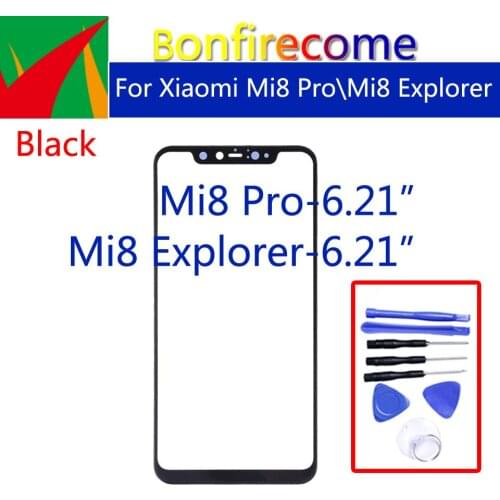 For Xiaomi Mi 8 Pro Mi8 Pro\ Mi8Pro\ Mi8 UD Touch Screen Front Panel Glass Lens LCD Outer Glass For Mi 8 Explorer\ Mi8 Explorer