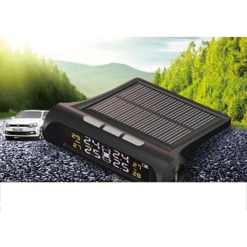 TPMS Solar Wireless Tire Pressure LCD Monitoring System w 4 External Sensors