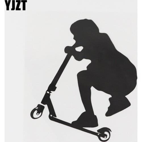 YJZT 11.1CMX13.1CM Cool Decor Scooter Kids Art Decal Vinyl Car Sticker Black/Silver 8A-0639