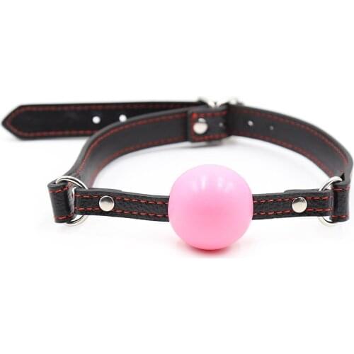 Mouth Plug Pin Ball Solid Leather Red Thread Pin Buckle Belt PU Couples Toy Flirting gag