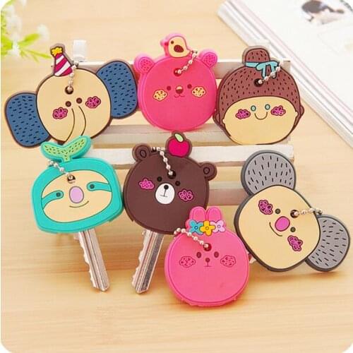 Cartoon Keychain Silica Gel Key Cover 12 Pieces/Lot Key Protective Case