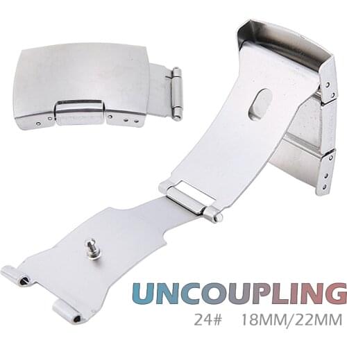 Stainless Steel Butterfly Fold Button Clasp Wristwatch Buckle Clasp For Watch Bands 12/16/18/20/22/24mm Watchband Accessories