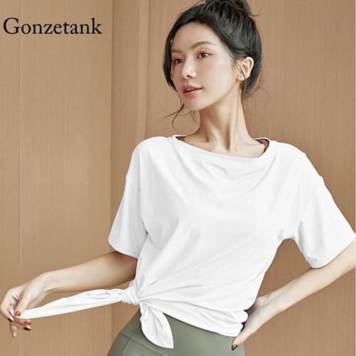 Womens Clothing Seamless Loose Short Sleev T-shirt Breathable Fast Dry Running Training Fitness Yoga Self-cultivation Round Top