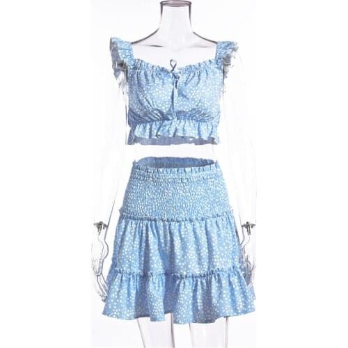 2021 Summer Floral Print Boho Sexy Mini Skirt Women Fashion High Waist Frills Short Skirt For Women Plus Size Pleated Skirts