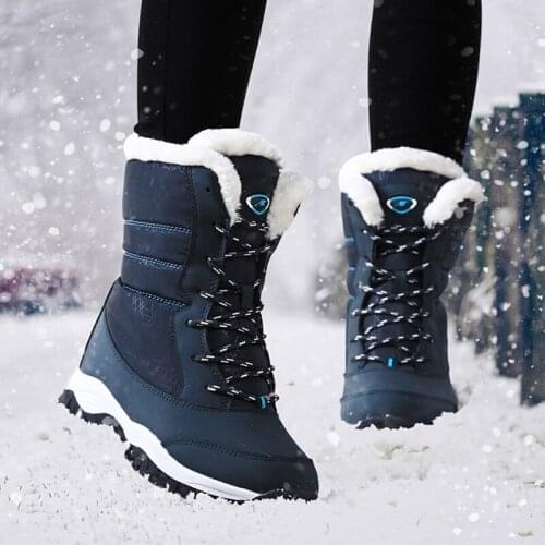 Women Boots Waterproof Winter Shoes Women Snow Boots Platform Keep Warm Ankle Winter Boots With Thick Fur Heels Botas Mujer 2021
