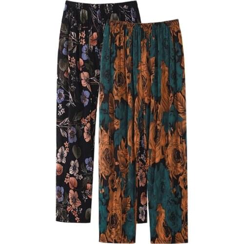 High Quality Wide-leg Womens Pants High Waist Full-lenth Loose White Black Pants Casual Long Ice Silk Pants Women Trousers