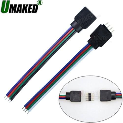 10pcs 4Pins/head Male Female Plug connector, 4pin Wire Quick Connector for RGB LED Strip, 4pin connector