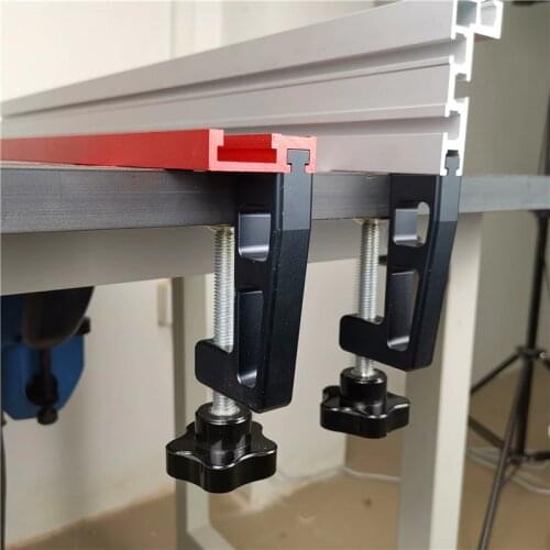 2pc/set 45/75mm Type height Miter Track T-track Backing Special Fixing Clip Fixture G Clamp For workbench DIY Accessories