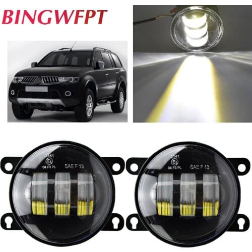 2PCS Leds Chips LED Fog Light Lamp 12V H11 For Mitsubishi Pajero Montero Sport 2008-2014 L200 Halogen Fog Lamps