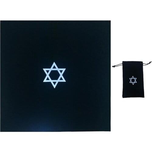 50×50cm Pentacle Hexagram Tarots Tablecloth and Storage Bag Runes Altar Cloth
