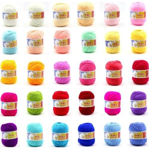 500g/lot 10 Balls Crochet Yarn Milk Cotton Yarn Baby Wool Yarn for Knitting Children Hand Knitted Yarn Knit Blanket Toy