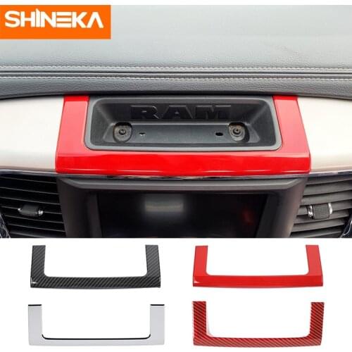 SHINEKA Interior Accessories Car Central Console Storage Compartment Decoration Cover Stickers For Dodge Ram 1500 2010-2017