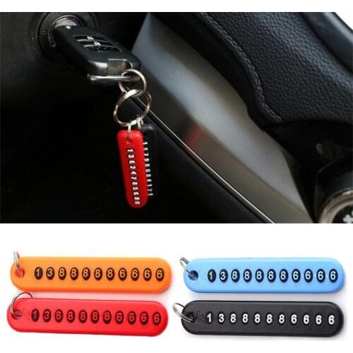 Anti-Lost Phone Number Plate Car Key Chain Pendant Jewelry Mobile Phone Number Card Hanging Plate Key Ring