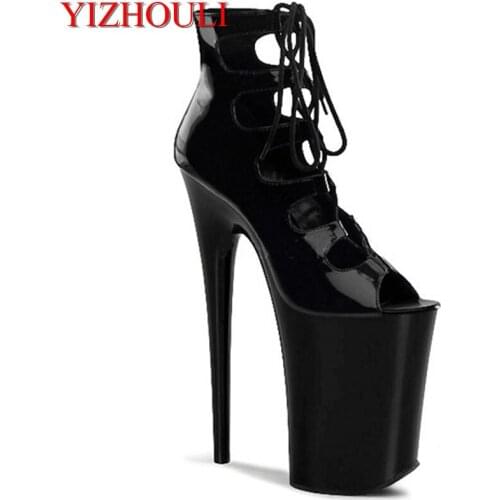 Large size 34-46 Real PU high heels, thin shoes with womens shoes 20 cm Dance Shoes