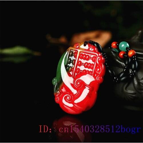 Color Jade Ruyi Pendant Men Jewelry Chinese Natural Necklace Women Jadeite Charm Carved Amulet Fashion Gifts