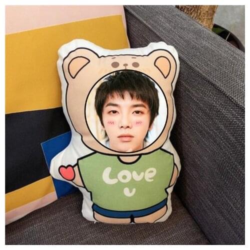 Huahua Hua Chengyu Humanoid Pillow Real Photos Waiting Surrounding Shaped Pillow Cartoon Doll Doll Waist Cushion Home Decor