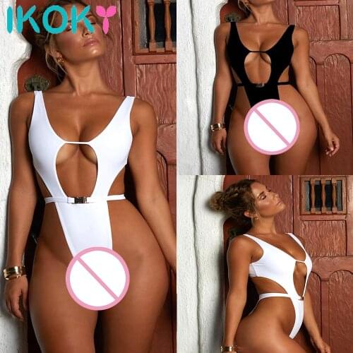 IKOKY 1 Piece Swimsuit Hollow Beachwear Sexy Lingerie Erotic Apparel Sex Toys for Women Adult Products