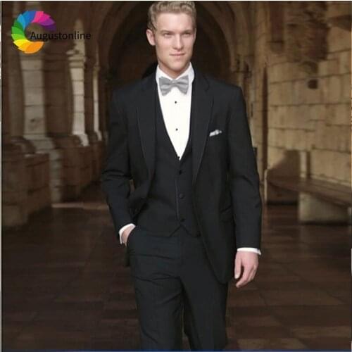 Italian Black Men Suits Wedding Suits for Man Blazer Suit Custom Made 3Piece Jacket Pants Vest Slim Fit Groomsmen Groom Tuxedos
