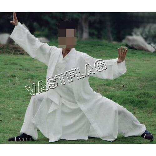 21color CUSTOMIZED Unisex top-quality Linen Wudang tai chi uniforms taoist robe clothing sets wing chun kung fu suits 3pcs/set