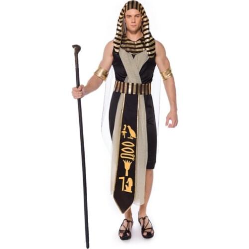 Adult Men Egyptian Pharaoh Costume Halloween Party cosplay Traditional Egypt Costumes party Egyptian Pharaoh role play Clothing