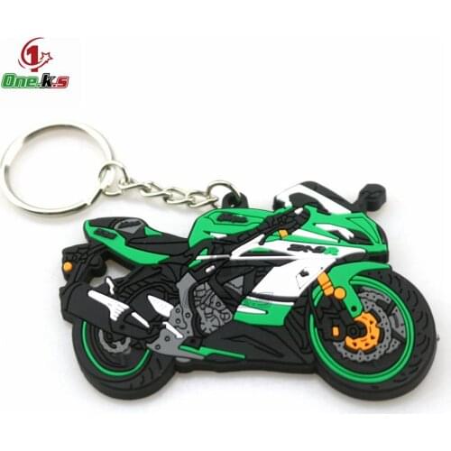 【Buy three get one free】Rubber Motorcycle Key Ring Key Chain cool keychain 3D Soft For KAWASAKI ZX6R Locomotive model
