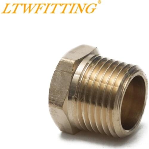 LTWFITTING Brass Pipe Hex Head Plug Fittings 1/2" Male NPT Air Fuel Water Boat