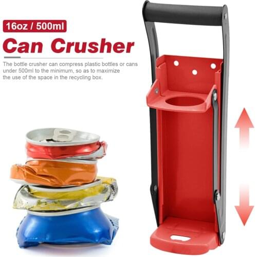 16OZ 500ML Can Press Bottle Crusher Metal Can Crushers Heavy Duty Bottle Opener Smasher Kitchen Tools For Soda Beer Cans Bottles