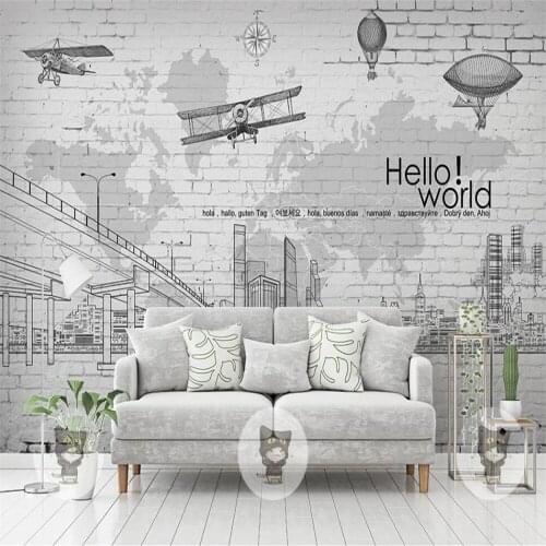 Milofi custom 3D wallpaper mural simple sketch city map background wall for living room bedroom decoration