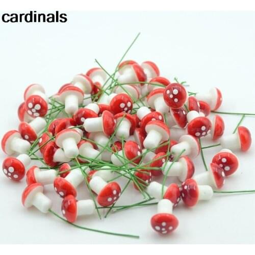 50Pcs Mini Foam Mushroom Fungus Artificial Plant Flowers Kids Painted DIY Craft Home Party Wreath Holiday Wedding Decoration