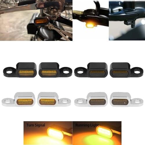 Motorcycle 2PCS Mini LED Lamp Turn Signal Amber Light 12V E Mark For Harley Softail Breakout 16-17 Touring Road King Glide 14-21