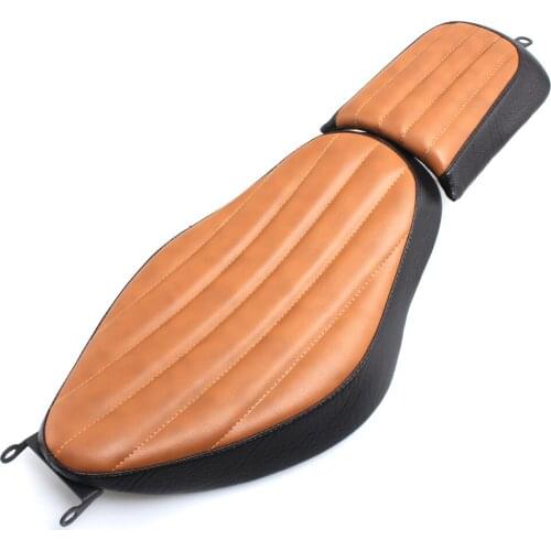 Moto Leather Solo Rider Driver Seat Two-Up Seat Rear Passenger Pillion Pad For Harley Sportster XL 883 1200 Iron 883 72 48