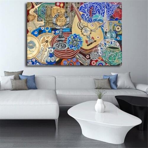 Muslim Islamic Arab Wallpaper Canvas Painting Print Living Room Home Decor Modern Wall Art Oil Painting Poster Salon Pictures