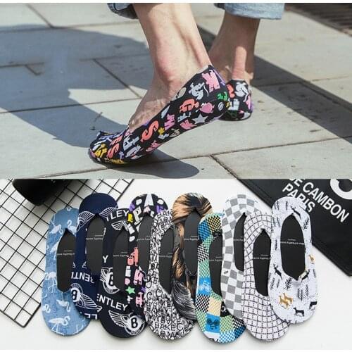 Fashion man summer comfortable short socks fun fashion pattern crew print socks colorful cool fins socks hip hop mens gift